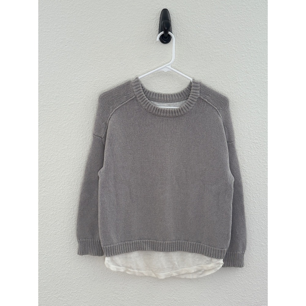 Brochure Walker Corbin Grey Knit Sweater Layered Linen Cotton XS - Picture 3 of 10